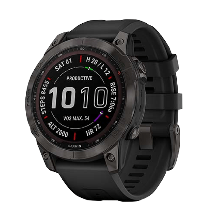 Garmin Fenix 7 Sapphire Solar Black DLC titanium whit black band